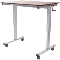 Postes de travail ajustables pour travail assis et debout , , 48-1/2" h x 59" la x 29-1/2" p, Noyer TGS INDUSTRIEL