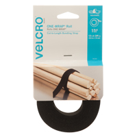 One-Wrap&reg; Fastener Tape, Hook & Loop, 12' x 3/4", Self-Grip, Black TGS INDUSTRIEL
