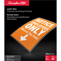 Pochettes lamin&eacute;es pour lettres Swingline UltraClear TGS INDUSTRIEL