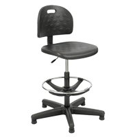 Soft Tough Stool, Stationary, Adjustable, 29" - 49", Polyurethane Seat, Black TGS INDUSTRIEL