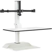 Soar Sit/Stand Electric Desk with Dual Monitor Arm, Desktop Unit, 37-1/4" H x 27-3/4" W x 22" D, White TGS INDUSTRIEL