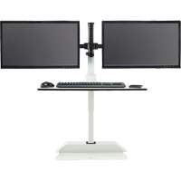 Soar Sit/Stand Electric Desk with Dual Monitor Arm, Desktop Unit, 37-1/4" H x 27-3/4" W x 22" D, White TGS INDUSTRIEL