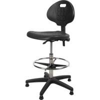 Tabouret robuste et ergonomique, Stationnaire, Ajustable, 39” - 48”, Polyur&eacute;thane Si&egrave;ge, Noir TGS INDUSTRIEL
