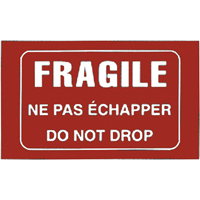 &eacute;tiquettes pour traitement sp&eacute;cial bilingues Fragile, 5" lo x 3" la, Blanc/rouge TGS INDUSTRIEL
