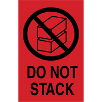 &eacute;tiquettes  Do Not Stack  pour envoi international, 6" lo x 4" la, Noir/rouge TGS INDUSTRIEL