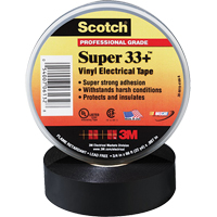 Scotch&reg; Super 33 Tape, 19 mm (3/4") x 20.1 m (66'), Black, 7 mils TGS INDUSTRIEL