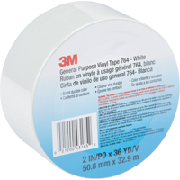 Ruban en vinyle &agrave; usage g&eacute;n&eacute;ral 764, 48 mm (2") la x 32,9 m (108') lo, Blanc TGS INDUSTRIEL