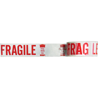 Ruban imprim&eacute; bilingue – Fragile ce c&ocirc;t&eacute; en haut, Rouge/blanc TGS INDUSTRIEL