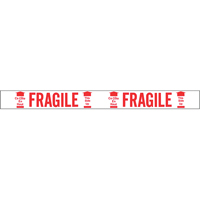 Ruban imprim&eacute; bilingue – Fragile ce c&ocirc;t&eacute; en haut, Rouge/blanc TGS INDUSTRIEL