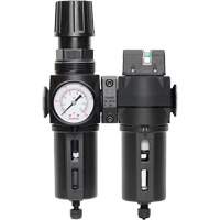 Manual Drain Filter, Regulator & Coalescing Filter with Standard Bowl Modulair 300, 1/4" NPT, 150 PSI, 5.1 fl. oz. Capacity TGS INDUSTRIEL