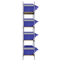 Wide Span Shelving with Jumbo Plastic Bins, Steel, Boltless, 800 lbs. Capacity, 66" W x 72" H x 18" D TGS INDUSTRIEL