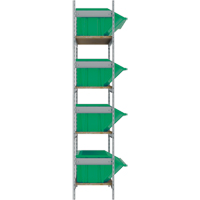 Wide Span Shelving with Jumbo Plastic Bins, Steel, Boltless, 800 lbs. Capacity, 66" W x 72" H x 18" D TGS INDUSTRIEL