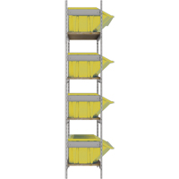 Wide Span Shelving with Jumbo Plastic Bins, Steel, Boltless, 800 lbs. Capacity, 66" W x 72" H x 18" D TGS INDUSTRIEL