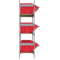 Wide Span Shelving with Jumbo Plastic Bins, Steel, Boltless, 800 lbs. Capacity, 66" W x 60" H x 18" D TGS INDUSTRIEL