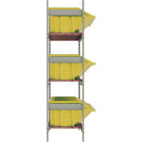 Wide Span Shelving with Jumbo Plastic Bins, Steel, Boltless, 800 lbs. Capacity, 66" W x 60" H x 18" D TGS INDUSTRIEL
