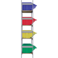 Wide Span Shelving with Jumbo Plastic Bins, Steel, Boltless, 800 lbs. Capacity, 66" W x 72" H x 18" D TGS INDUSTRIEL