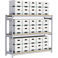 Wide Span Record Storage Shelving, Steel, 3 Shelves, 72" W x 18" D x 60" H TGS INDUSTRIEL
