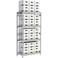 Wide Span Record Storage Shelving, Steel, 4 Shelves, 42" W x 18" D x 84" H TGS INDUSTRIEL