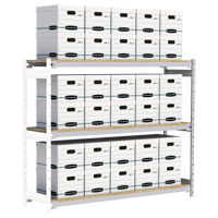 Wide Span Record Storage Shelving, Steel, 3 Shelves, 72" W x 18" D x 60" H, Add-On Kit TGS INDUSTRIEL