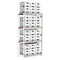 Wide Span Record Storage Shelving, Steel, 4 Shelves, 42" W x 18" D x 84" H, Add-On Kit TGS INDUSTRIEL