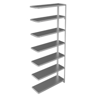 Shelving Unit, Galvanized Steel, Slotted Angle, 400 lbs. Capacity, 36" W x 84" H x 12" D TGS INDUSTRIEL