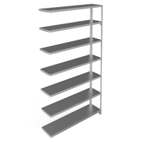 Shelving Unit, Galvanized Steel, Slotted Angle, 300 lbs. Capacity, 48" W x 84" H x 12" D TGS INDUSTRIEL