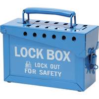 Coffret de s&eacute;curit&eacute; portatif en m&eacute;tal, Bleu TGS INDUSTRIEL