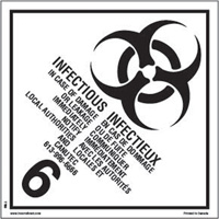 &eacute;tiquettes d'exp&eacute;dition TMD, Classe 6,2, Substances infectieuses, Papier TGS INDUSTRIEL