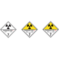 &eacute;tiquettes d'exp&eacute;dition TMD, Classe 7, Radioactif I, Papier TGS INDUSTRIEL