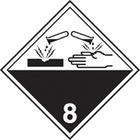 &eacute;tiquettes d'exp&eacute;dition TMD, Classe 8, Corrosifs, Papier TGS INDUSTRIEL