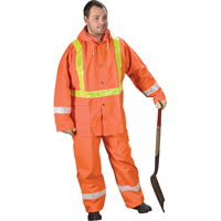 Tornado Traffic Rain Suit, PVC, Small, High Visibility Orange TGS INDUSTRIEL