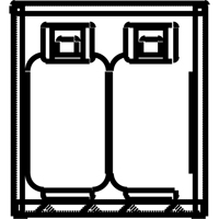 Aluminum LPG Cylinder Locker Storage, 4 Cylinder Capacity, 30" W x 32" D x 33-1/2" H, Silver TGS INDUSTRIEL