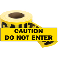 Rubans pour barricades, Anglais, 3" la x 1000' lo, 2 mils, Noir sur jaune TGS INDUSTRIEL