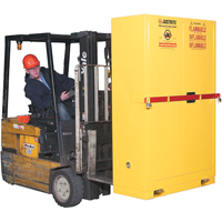Armoire de rangement haute s&eacute;curit&eacute; avec barre en acier pour produits inflammables, 45 gal., 2 tablettes TGS INDUSTRIEL