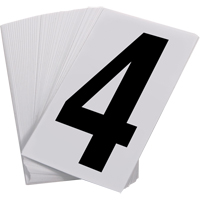 Num&eacute;ros autocollants, 4, 3-1/2" h, Noir sur blanc TGS INDUSTRIEL