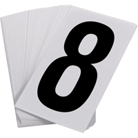 Num&eacute;ros autocollants, 8, 3-1/2" h, Noir sur blanc TGS INDUSTRIEL