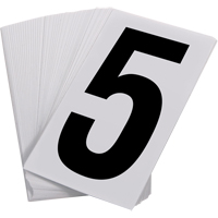 Num&eacute;ros autocollants, 5, 3-1/2" h, Noir sur blanc TGS INDUSTRIEL