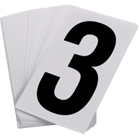 Num&eacute;ros autocollants, 3, 3-1/2" h, Noir sur blanc TGS INDUSTRIEL