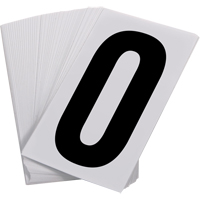 Num&eacute;ros autocollants, 0, 3-1/2" h, Noir sur blanc TGS INDUSTRIEL