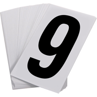 Num&eacute;ros autocollants, 9, 3-1/2" h, Noir sur blanc TGS INDUSTRIEL