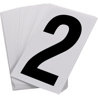 Num&eacute;ros autocollants, 2, 3-1/2" h, Noir sur blanc TGS INDUSTRIEL