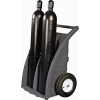 Chariots doubles pour bouteilles, Roues Caoutchouc, Base de 23" la x 12" lo, 500 lb TGS INDUSTRIEL