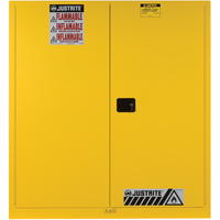 Armoires Sure-Grip EX pour entreposage de barils &agrave; la verticale, Capacit&eacute; de 60 gal. US, 2 barils, Jaune TGS INDUSTRIEL
