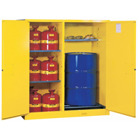 Armoires Sure-Grip EX s&eacute;curitaires &agrave; double fonction, Capacit&eacute; de 115 gal. US, 13 barils, Jaune TGS INDUSTRIEL