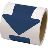 D&eacute;calcomanie en couleur pour le marquage des planchers, Fl&egrave;che, 4" lo x 4" la, Bleu, Vinyle TGS INDUSTRIEL