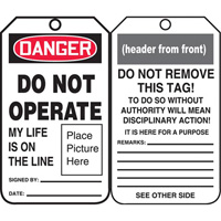 Safety Tags, Plastic, 3-3/8" W x 5-3/4" H, English TGS INDUSTRIEL