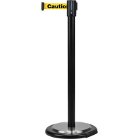 Barri&egrave;res sur pieds pour le contr&ocirc;le des foules, Acier, 35" h, Ruban Jaune, Longueur du ruban 7' TGS INDUSTRIEL