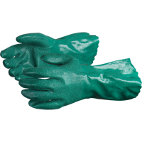 Chemstop Gloves with Crushed Ceramic-Powder Grip Finish, Size Medium/8, 12" L, Nitrile, Cotton Jersey Inner Lining, 40-mil TGS INDUSTRIEL