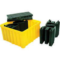 Palette antid&eacute;versement avec drain Ultra-IBC Spill Pallet , Capacit&eacute; de d&eacute;versement 400 gal. US, 58,75" x 58,75" x 33" TGS INDUSTRIEL