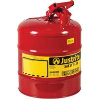 Bidons s&eacute;curitaires, Type I, Acier, 5 gal. US, Rouge, Homologu&eacute; FM/List&eacute; UL/ULC TGS INDUSTRIEL